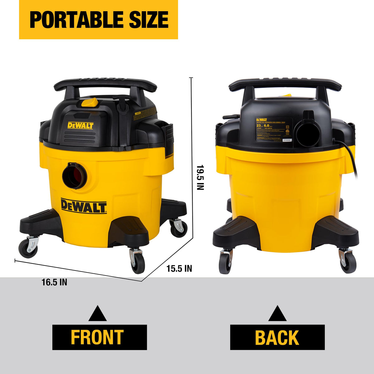 DEWALT Shop Vacuum 6 Gal 4 HP Poly Wet/Dry Vacuum with Blower DXV06P