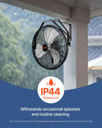 VEVOR Wall Mount Fan, 18 Inch 4150 CFM, 3-speed Wall Mounted Metal Fan