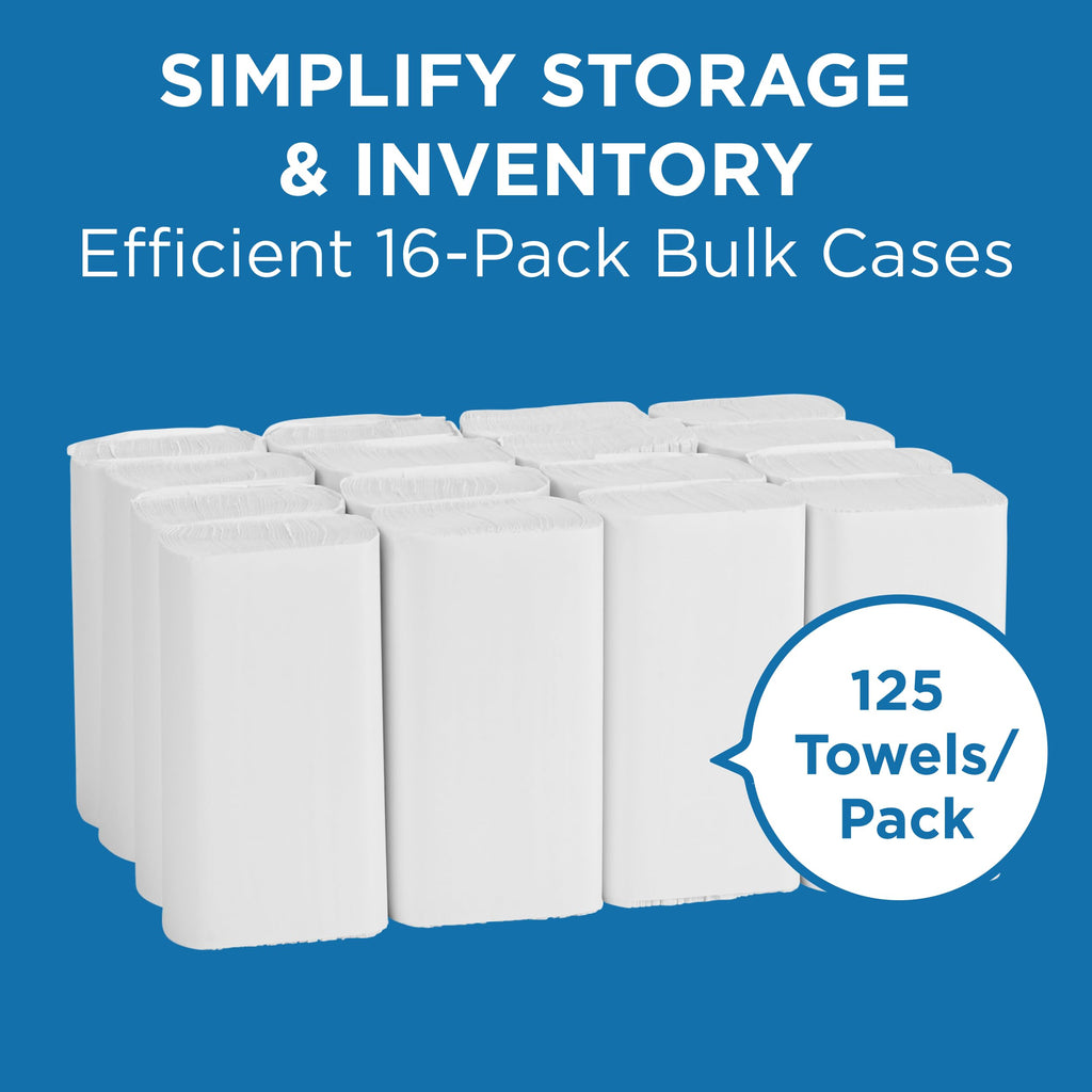 Pacific Blue Select by Georgia-Pacific PRO Multifold Premium 2-Ply Paper Towels, White, 3.2” Folded Width, 125 Towels Per Pack, 16 Packs Per Case