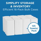 Pacific Blue Select by Georgia-Pacific PRO Multifold Premium 2-Ply Paper Towels, White, 3.2” Folded Width, 125 Towels Per Pack, 16 Packs Per Case