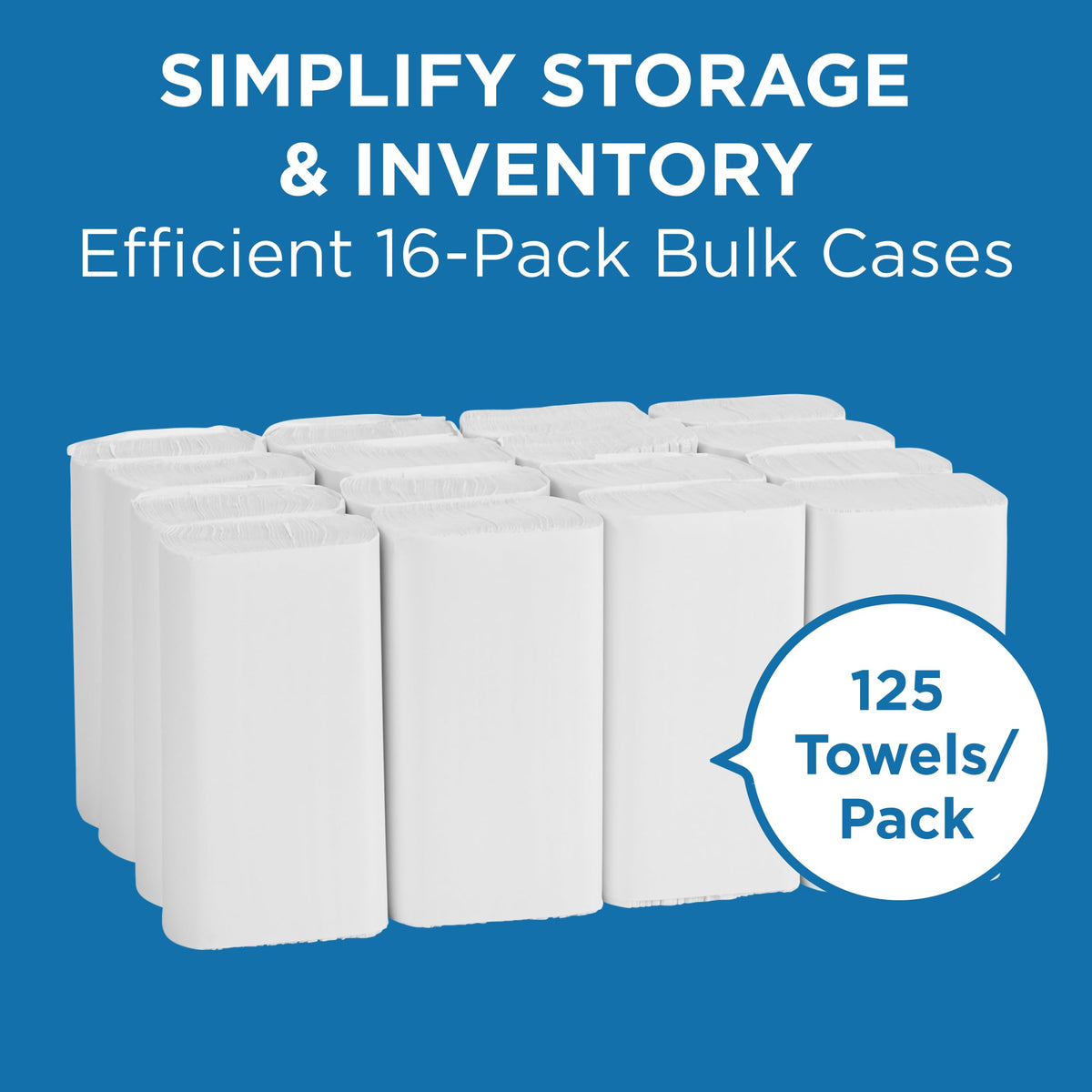 Pacific Blue Select by Georgia-Pacific PRO Multifold Premium 2-Ply Paper Towels, White, 3.2” Folded Width, 125 Towels Per Pack, 16 Packs Per Case