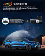 Odrey Car Dash Cam Front and Rear, Dashcam 4K Front and 1080P Rear Camera with 5G WiFi 64GB Card, Dash Camera for Cars with G-Sensor 24H Parking mode