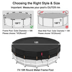 18ft Winter Pool Cover,Windproof Patented Ratchet&Heavy Duty Fabric