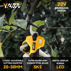 Brushless Electric Pruning Shears for DeWalt 20V Battery, Portable Cordless Pruning Shears with LCD Display＆SK5 Blades, Adjustable Cutting Diameter