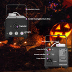 Fog Machine 500W with 14 Color RGB LED Lights and Auto Mode, 2000CFM Smoke Machine Fog with Wireless Remote Control for Parties Indoor Outdoor