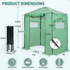EAGLE PEAK 6x4 Easy Setup Small Pop Up Greenhouse, Clear/Green