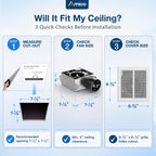 Amico Bathroom Exhaust Fan 2 Pack, 80 CFM, 1.0 Sones - UL Certified