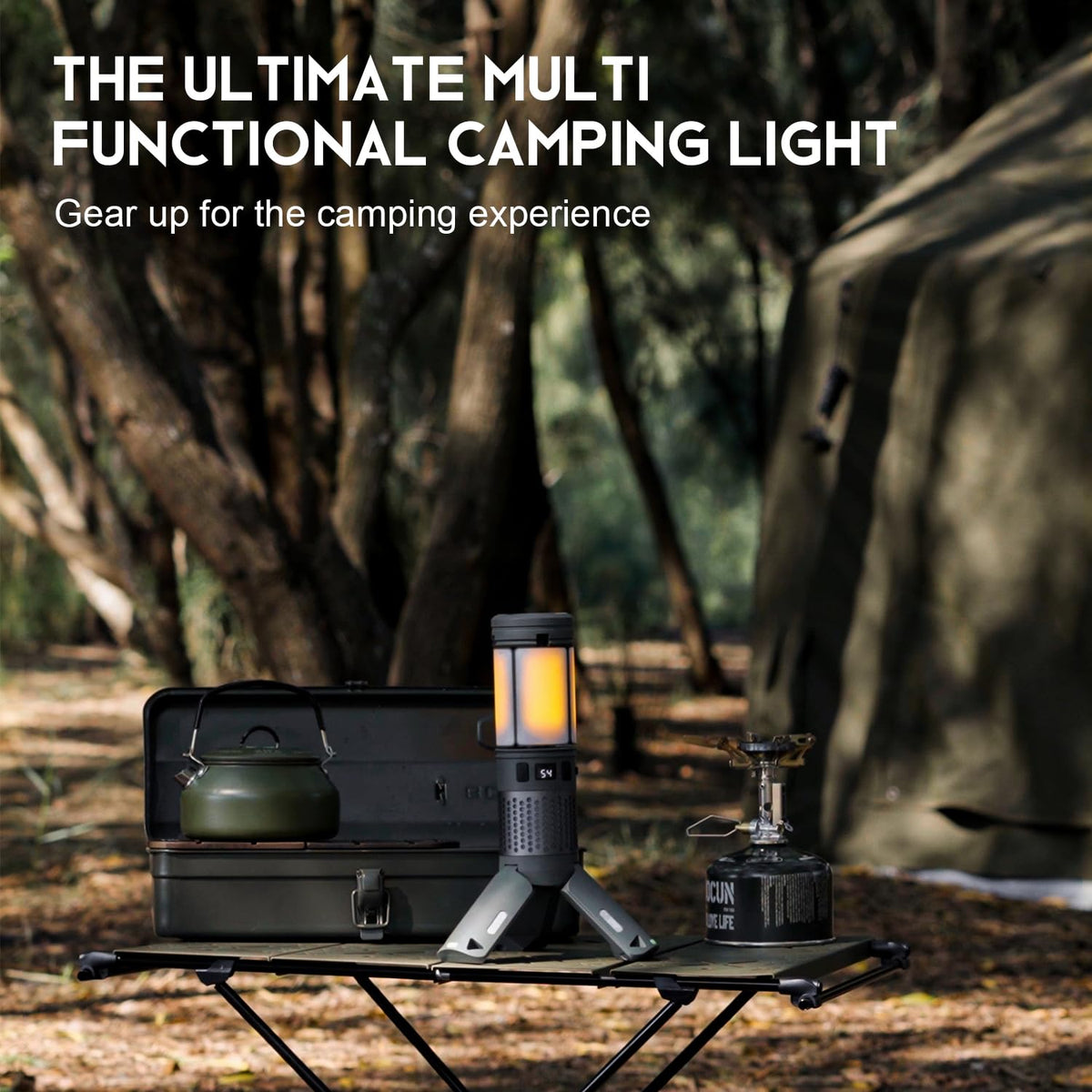 Telescopic Camping Lights with Stand, 40H Playtime, Magnetic Base