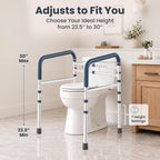 PELEGON Toilet Safety Rails (350 lb) - Adjustable Toilet Safety Frame & Rails, Toilet Safety Rail for Elderly Adults, Toilet Handles for Seniors