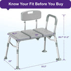 Kekoy Tub Transfer Bench for Bathtub and Showers, Adjustable Shower Bench, Bath Shower Chair Seat 400LBs for Elderly, Adults and Disabled