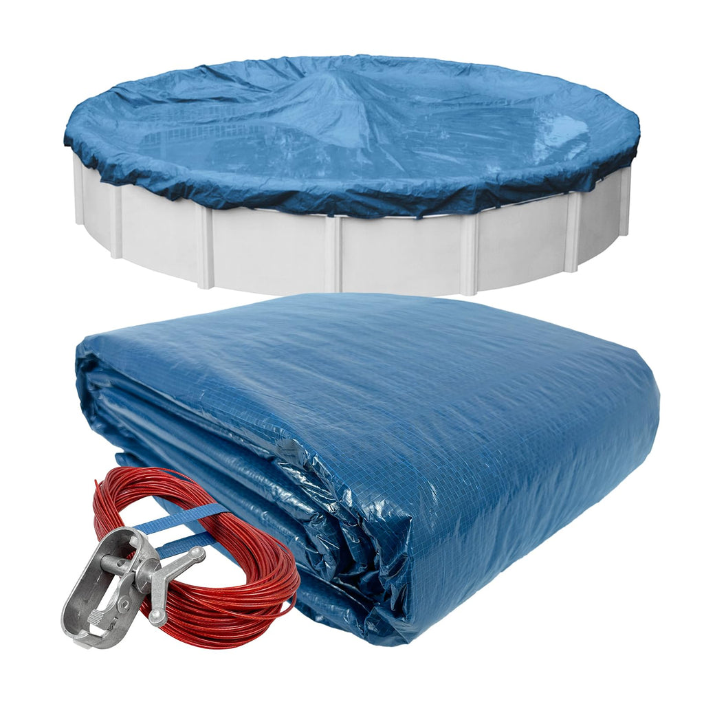 Robelle 24 ft Heavy Duty Super Winter Pool Cover for Above Ground Pools