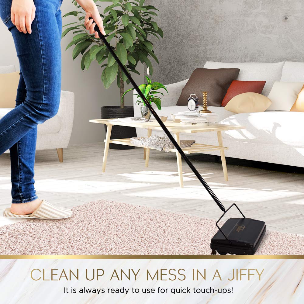 Fuller Brush 17027 Electrostatic Carpet & Floor Sweeper - 9" Cleaning Path - Lightweight - Ideal for Crumby Messes - Works On Carpets & Hard Floor
