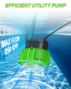 AgiiMan 850GPH Pool Cover Pump, Submersible Sump Pump above Ground