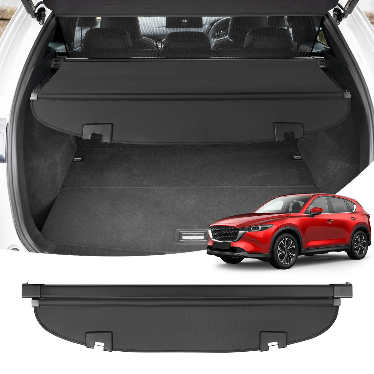 Powerty Cargo Cover for Mazda CX5 CX-5 2017-2024 2025 Accessories, Canvas