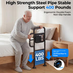 Bed Rails for Elderly Adults Safety, ASTM Tested 400 LBS Bed Assist Rail with Side Assist Handle, Ergonomic Foam Grip, Bed Cane for Seniors