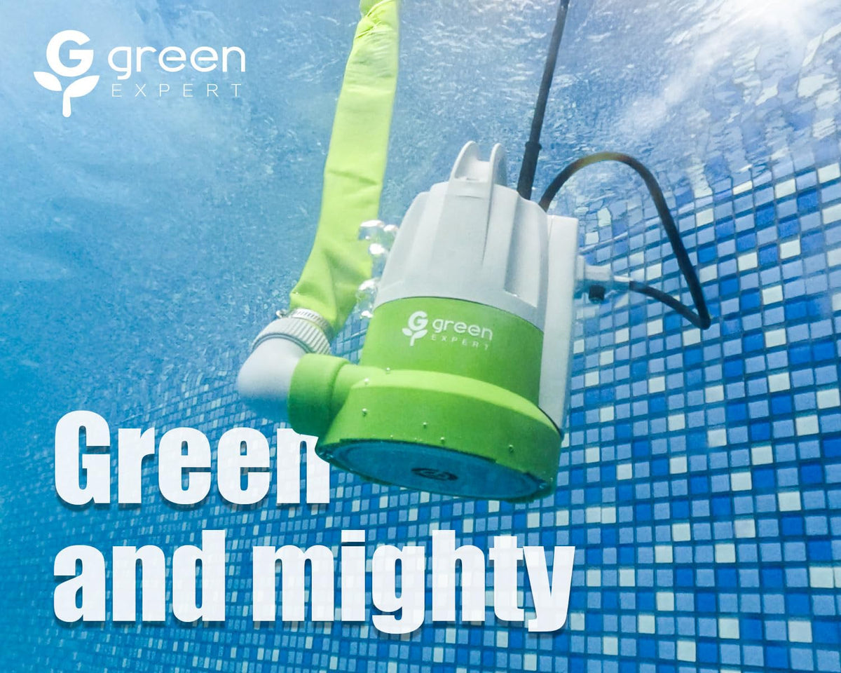Green Expert 1/3HP Submersible Sump Pump with Water Sensor Switch, Low Water Last-Inch Drain Pump, 2000GPH Automatic/Manual Water Removal for Flooded