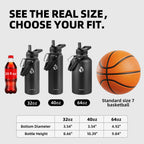 RAYMYLO Insulated Water Bottle 64 oz, Triple Wall Vacuum Stainless Steel