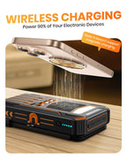 Solar Power Bank 48000mAh Wireless Portable Charger with 4 Cables