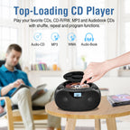 Portable CD Player Boombox with Bluetooth, AM/FM Radio & USB