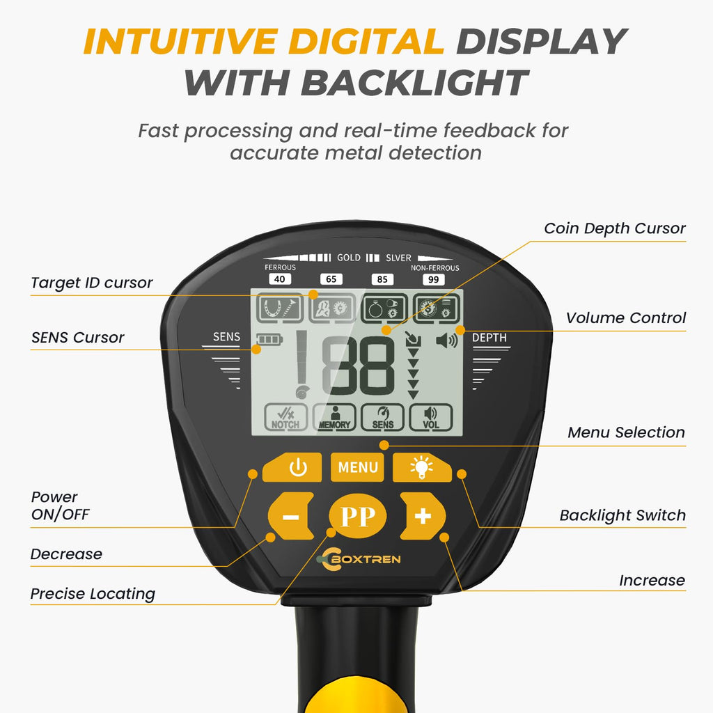 Higher Accuracy Metal Detector for Adults: 2026 Latest Professional Gold Detector with Backlit LCD, Advanced DSP Chip, IP68 Waterproof 10" Large Coil