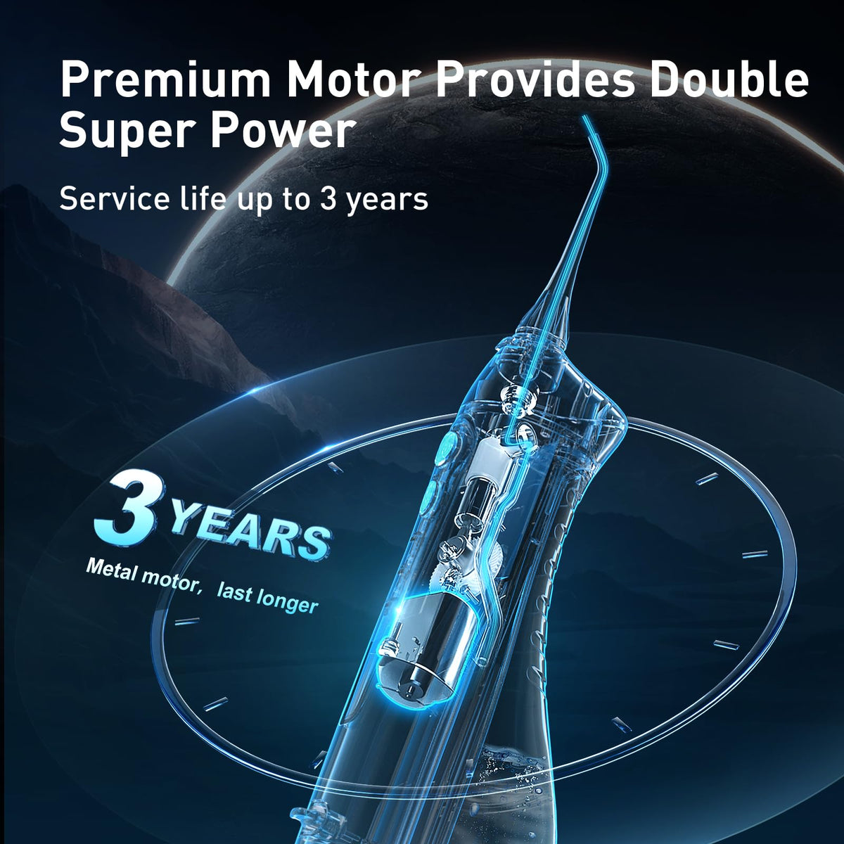 COSLUS ADA Accepted C20 Water Dental Flosser Pick, Storage Set Black