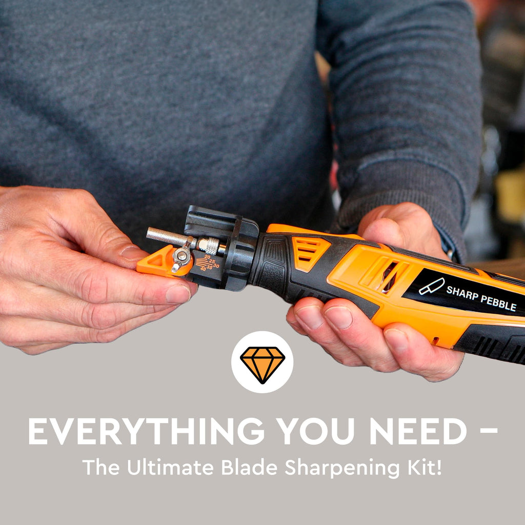 Sharp Pebble Cordless Lawn Mower Blade Sharpener – Lawnmower Sharpening Kit
