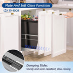 Dual Pull Out Trash Can Under Cabinet with Soft-Close Slides
