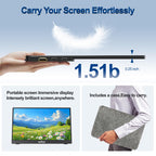 InnoView Portable Monitor 15.6" 1080P for Laptop with Storage Bag, Built-in 90° Adjustable Stand USB C HDMI Ultra-Slim Portable Laptop Monitor for