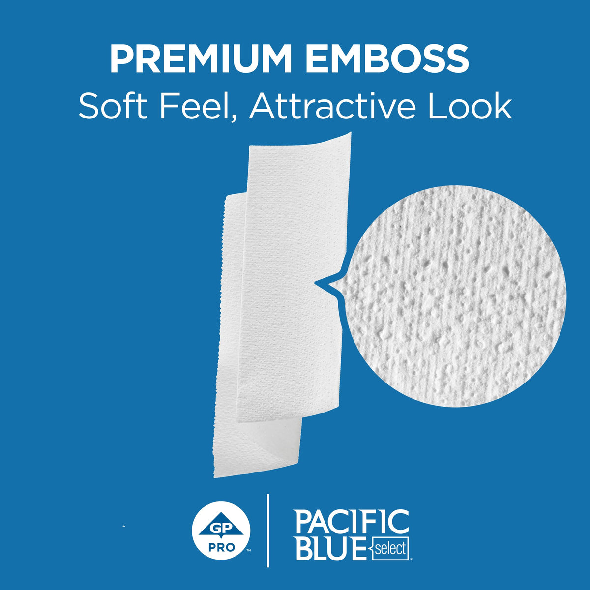 Pacific Blue Select by Georgia-Pacific PRO Multifold Premium 2-Ply Paper Towels, White, 3.2” Folded Width, 125 Towels Per Pack, 16 Packs Per Case