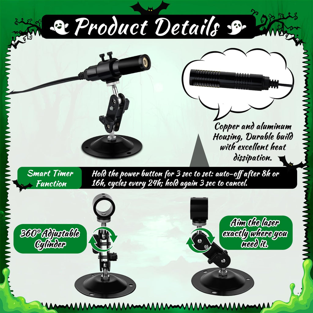 Green Laser Line Projector for Halloween Swamp Party Decoration
