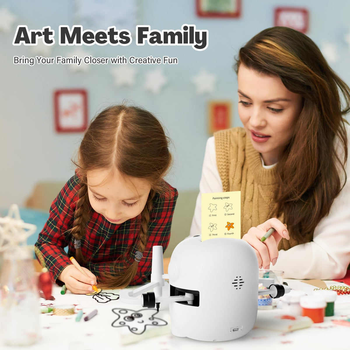 RIVGOT Drawing Robot for Kids with 150 Cards, Voice Interactive Educational Drawing Machine, Montessori Painting Learning Toys for 3 4 5 6 7 8 Year