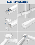 3" 13Ft Mini Split Line Set Cover, Decorative Line Hide Kit, White