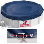 21 ft Round Winter Pool Cover for Above Ground Pools, Navy Blue, Resistant