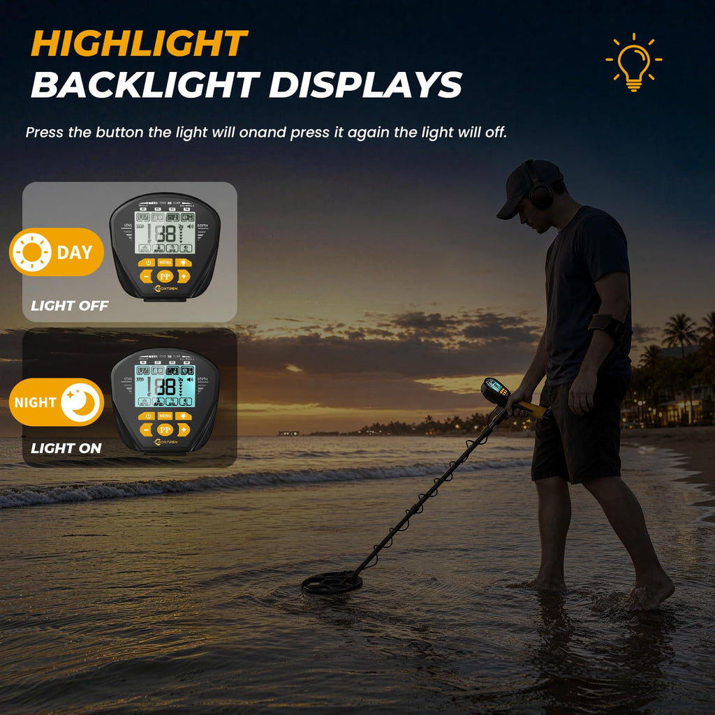 Higher Accuracy Metal Detector for Adults: 2026 Latest Professional Gold Detector with Backlit LCD, Advanced DSP Chip, IP68 Waterproof 10" Large Coil