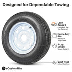 eCustomrim 2-Pack Trailer Tire Rim Assembly ST175/80D13 B78-13 5 Lug LRC