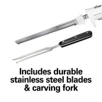 Hamilton Beach Electric Knife Set for Carving Meats, Poultry, Bread, Crafting Foam & More, Reciprocating Serrated Stainless Steel Blades, Ergonomic