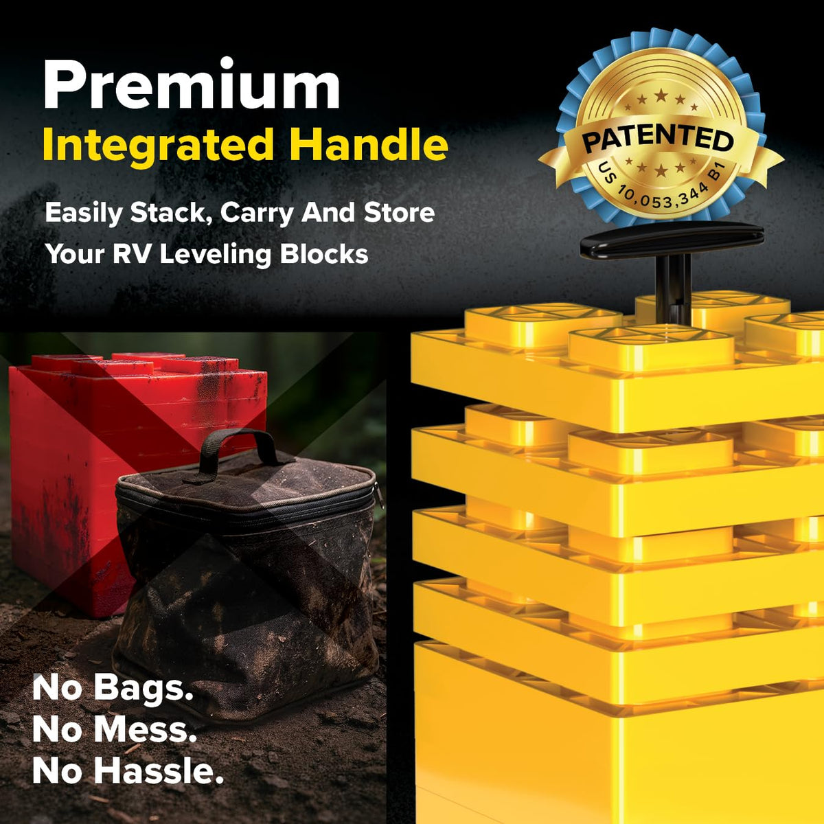 Camco FasTen RV Leveling Blocks - 8.5” x 8.5” x 1”- 10-Pk - Made in the USA