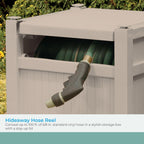 Suncast 100 ft. Hose Hideaway, Garden Hose Reel Box, Light Taupe