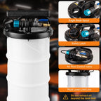 6.5L Oil Extractor Pump - Pneumatic/Manual Automotive Fluid Extractor with Extended Suction Hoses & Brake Bleeding Hose for Oil/Fluid Change