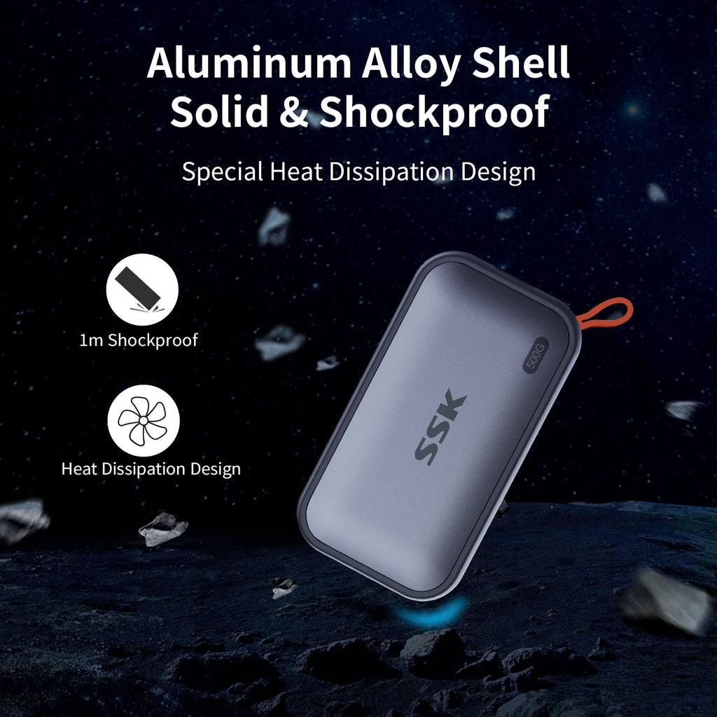 SSK Portable SSD 500GB External Solid State Hard Drive USB C Up to 1050MB/s