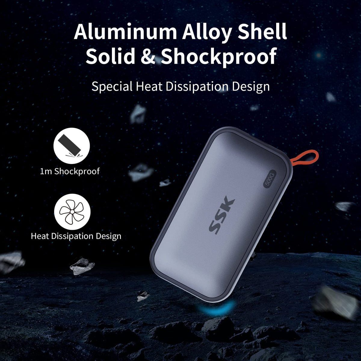 SSK Portable SSD 500GB External Solid State Hard Drive USB C Up to 1050MB/s