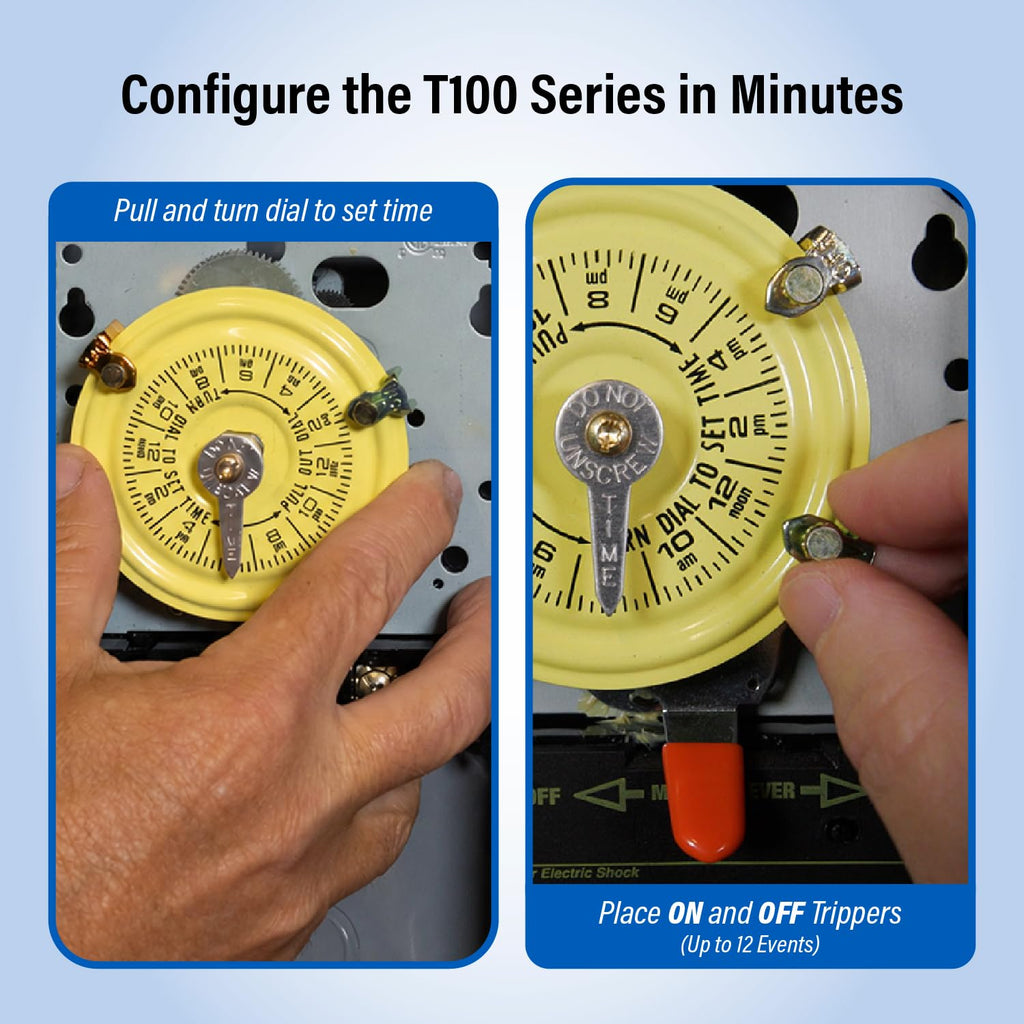 Intermatic T104M 24-Hour Mechanical Timer Mechanism, 208-277V DPST