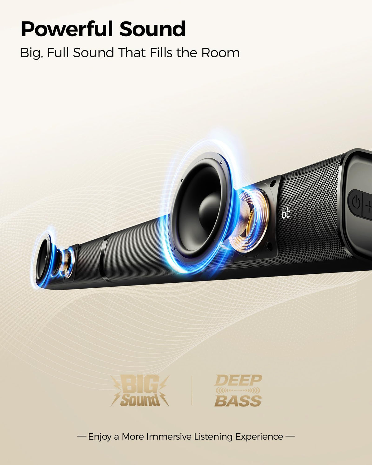 Karaoke Soundbar with Subwoofer for TV and 2 Wireless Microphones