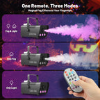 Fog Machine 500W with 14 Color RGB LED Lights and Auto Mode, 2000CFM Smoke Machine Fog with Wireless Remote Control for Parties Indoor Outdoor