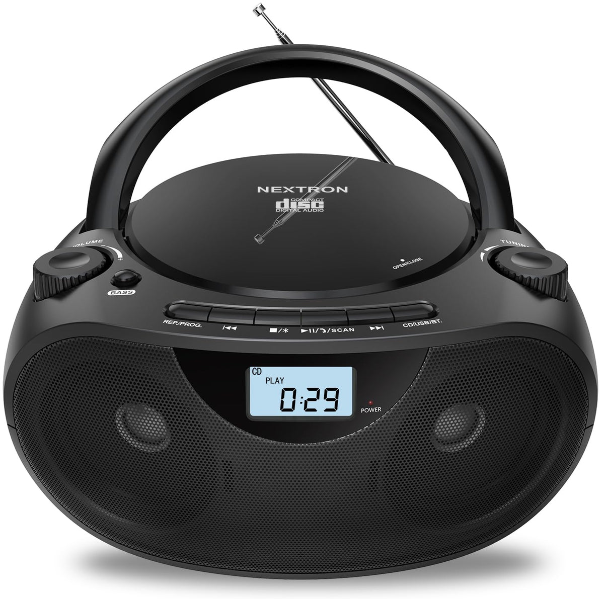 Portable CD Player Boombox with Bluetooth, AM/FM Radio & USB