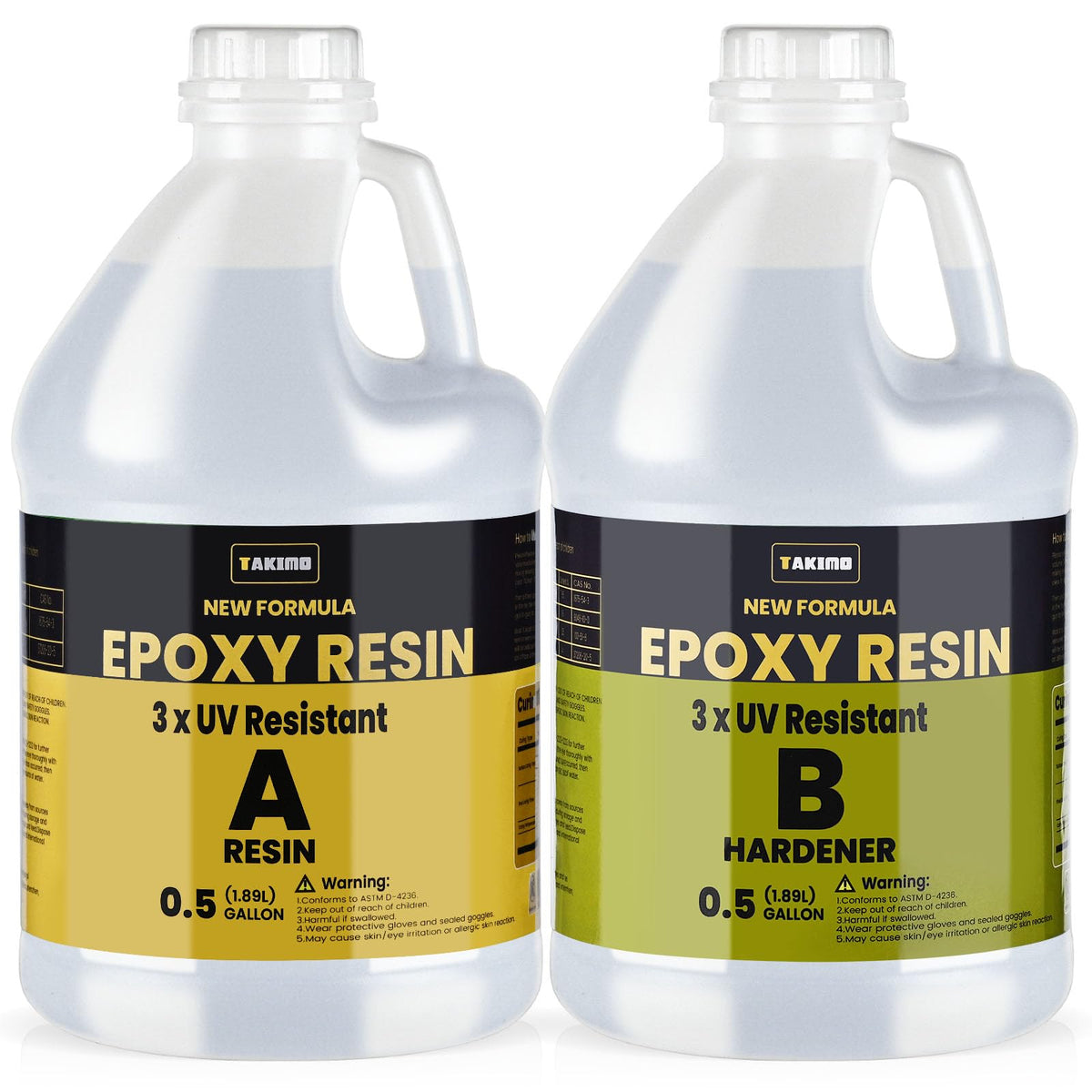1 Gal 3X UV Resistant Crystal Clear Epoxy Resin Kit, 1:1 High Gloss