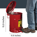 Justrite 6 Gallon Galvanized Steel Oily Waste Can