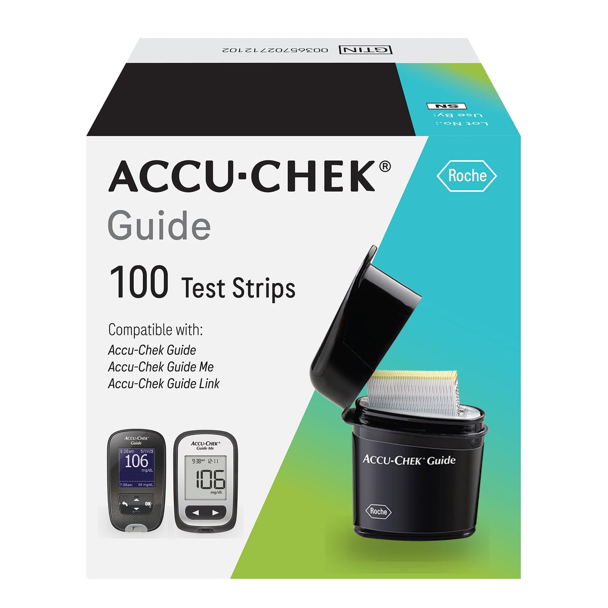 Accu-Chek Guide Glucose Test Strips, Pack of 100