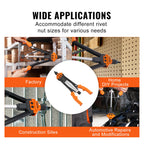 VEVOR Rivet Nut Tool, 16 inch Rivnut Tool Kit with 13PCS Metric and SAE Mandrels, 186PCS Rivet Nuts, Semi-auto Retraction, M3, M4, M5, M6, M8, M10