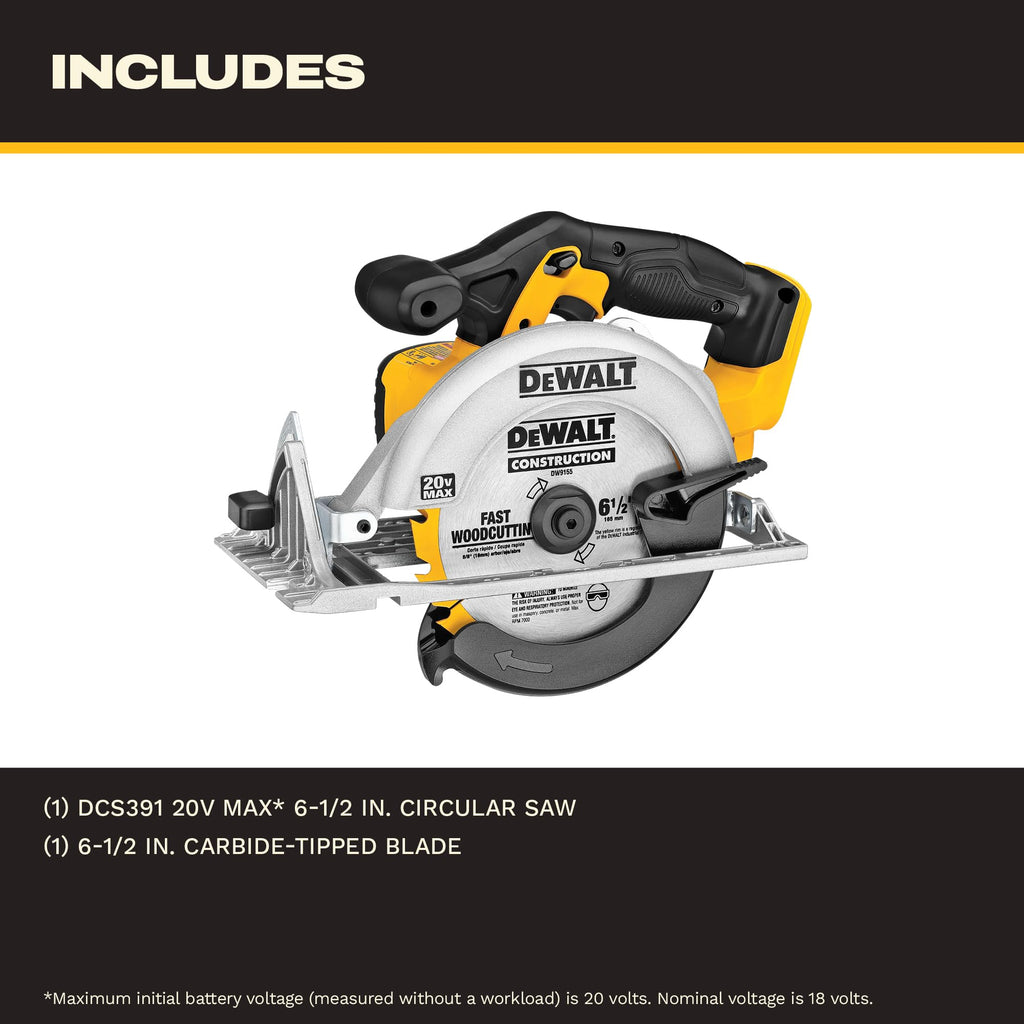 DEWALT 20V MAX Circular Saw Cordless, Battery Not Included (DCS391B)